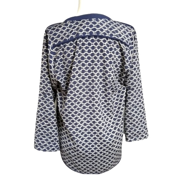 Eclair Brenyn Top Silky Split Neck Roll Tab 3/4-Sleeve - Picture 4 of 6